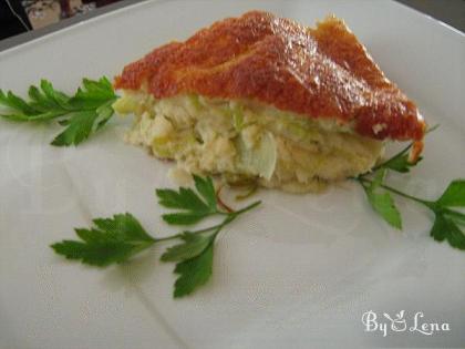 Leek, Egg and Cheese Pudding