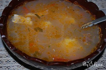 Moldovan Fish soup with Corn Groats