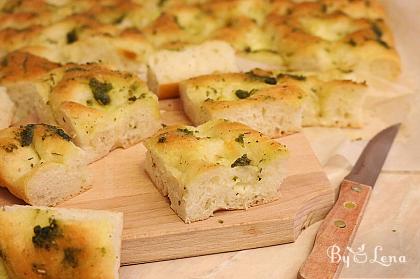 Focaccia With Pesto And Mozzarella