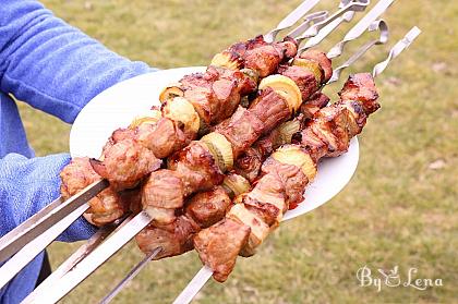 Pork skewers, or Russian Shashlik