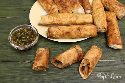 Chinese Spring Rolls With Shrimp and Vegetables