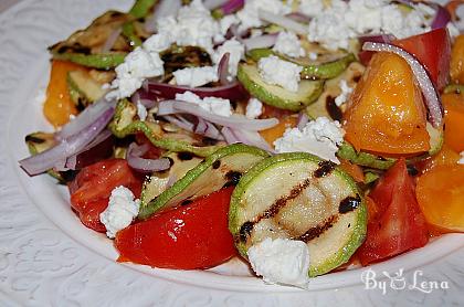 Roasted Zucchini Salad with Feta and Tomatoes