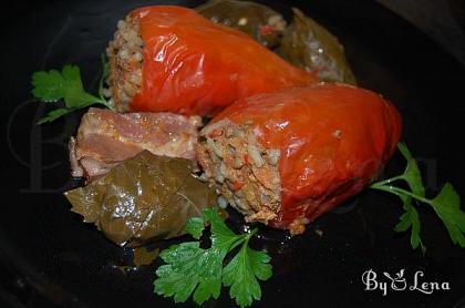 Rice and Meat Stuffed Peppers