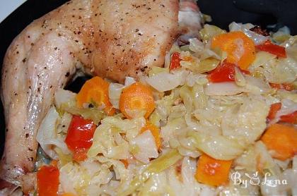 Sheet Pan Roast Chicken with Cabbage