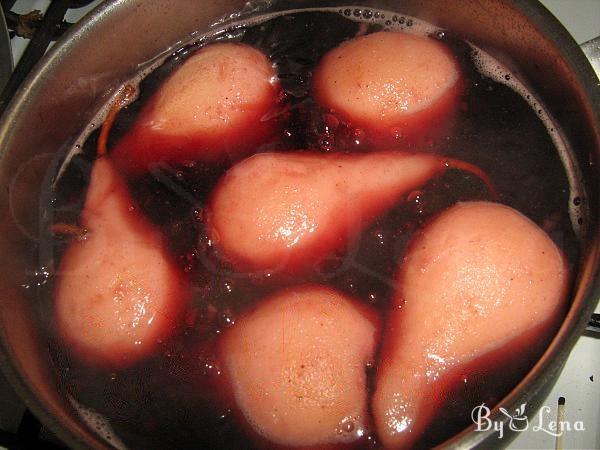 Red Wine-Poached Pears with Whipped Cream - Step 4