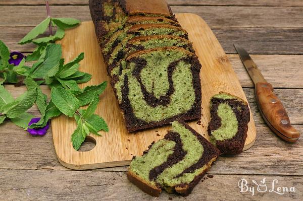 Chocolate Mint Marble Cake