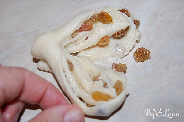 Butterfly and Hearts Shaped Sweet Buns with Raisins - Step 10