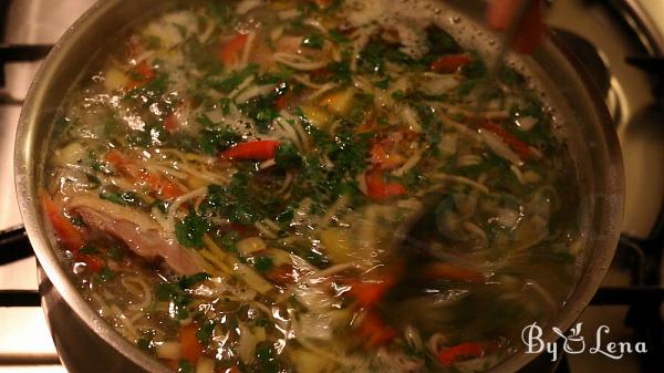 Zeama, traditional chicken soup from Moldova - Step 16
