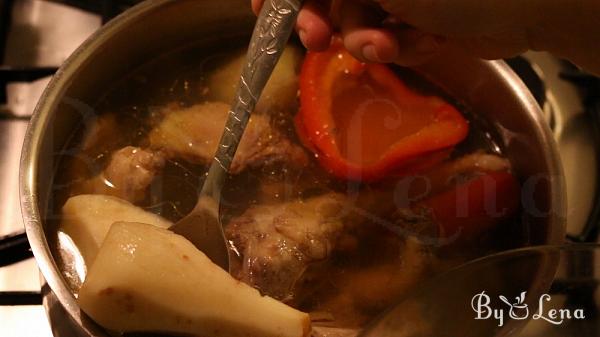 Zeama, traditional chicken soup from Moldova - Step 7
