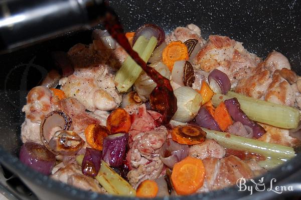 Chicken Rooster Stewed in Red Wine - Step 16