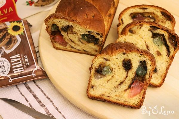 Vegan Sweet Bread with Halva and Turkish Delight