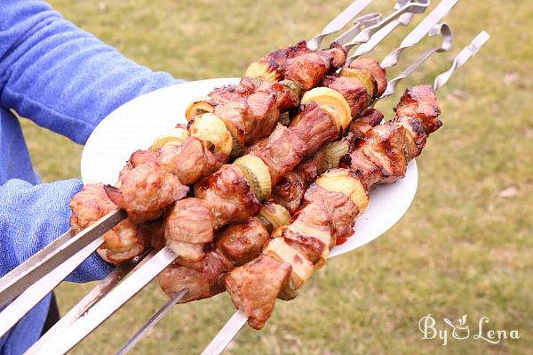 Pork skewers, or Russian Shashlik