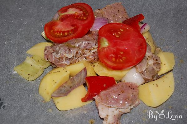 Kleftiko - meat steak and vegetables, Greek-style - Step 13