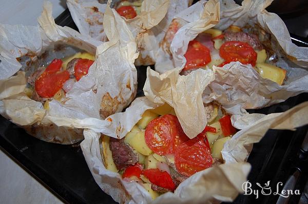 Kleftiko - meat steak and vegetables, Greek-style - Step 17