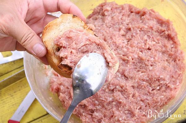 Mici Patties on Bread  - Step 4