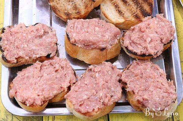 Mici Patties on Bread  - Step 5