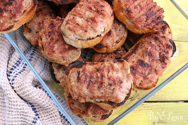 Mici Patties on Bread  - Step 8