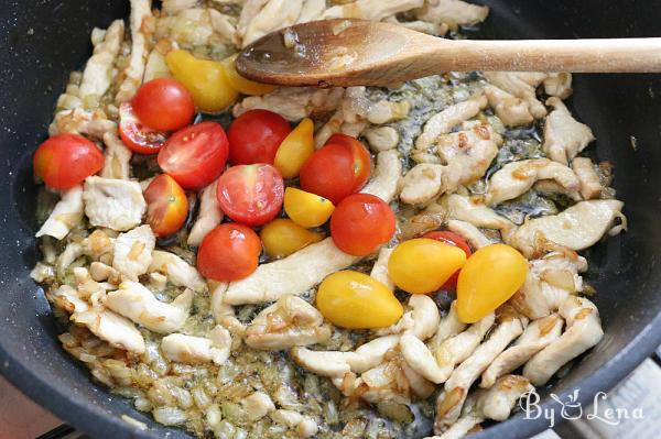 Easy Creamy Chicken Pesto Pasta - Step 6