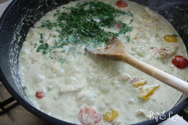 Easy Creamy Chicken Pesto Pasta - Step 8