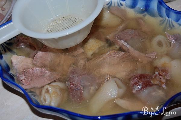 Turkey Meat Jelly - Romanian Piftie - Step 17