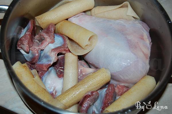 Turkey Meat Jelly - Romanian Piftie - Step 6