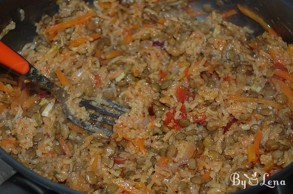 Vegan Lentil Pilaf with Vegetables - Step 7