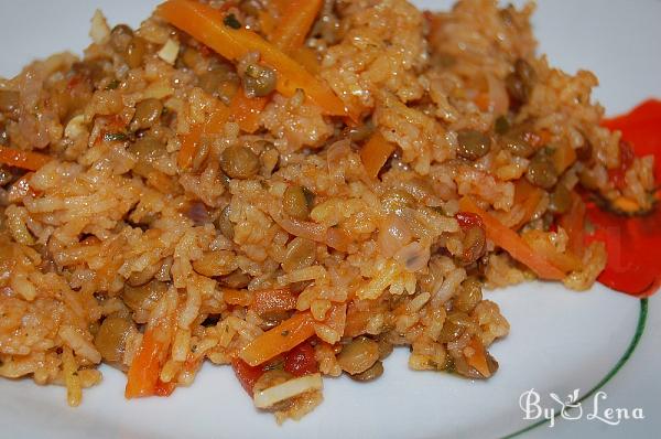 Vegan Lentil Pilaf with Vegetables