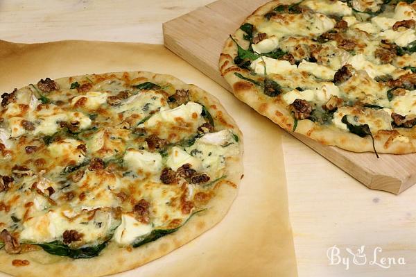 Spinach and Cheeses Pizza Recipe 