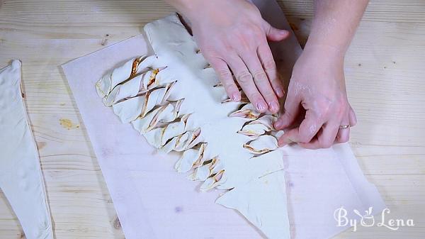 Savory Puff Pastry Christmas Tree - Step 12