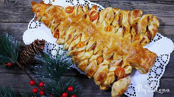 Savory Puff Pastry Christmas Tree - Step 19