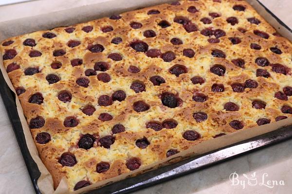 Easy Cherry and Cottage Cheese Sponge Cake - Step 8