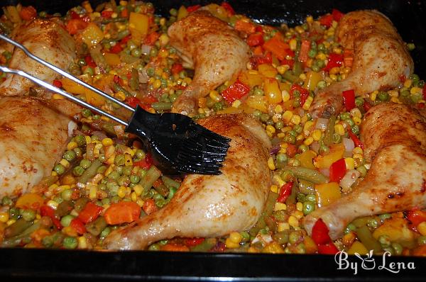 One Pan Roasted Chicken and Mexico Mix Vegetables - Step 6
