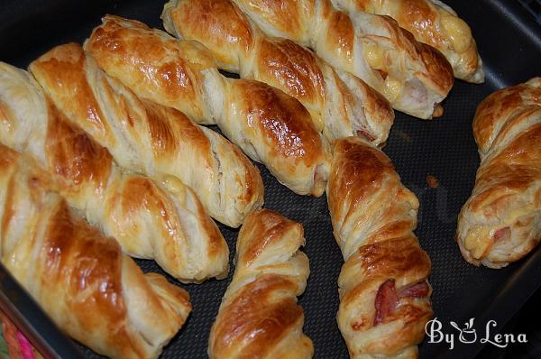 Cheese and Ham Puff Pastry Twists - Step 7