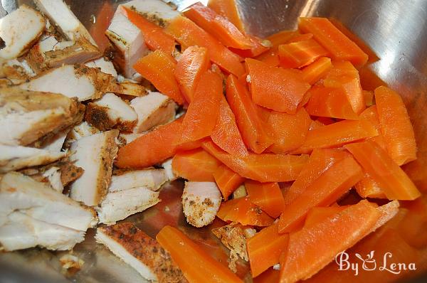 Chicken Salad with Carrots and Pickled Cucumbers - Step 2