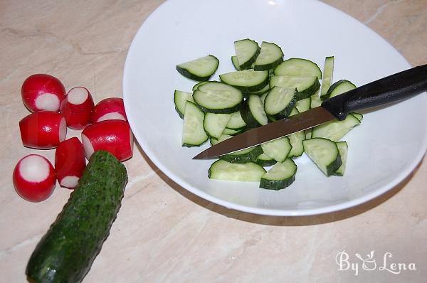 Cucumber Radish Salad with Cottage Cheese - Step 1