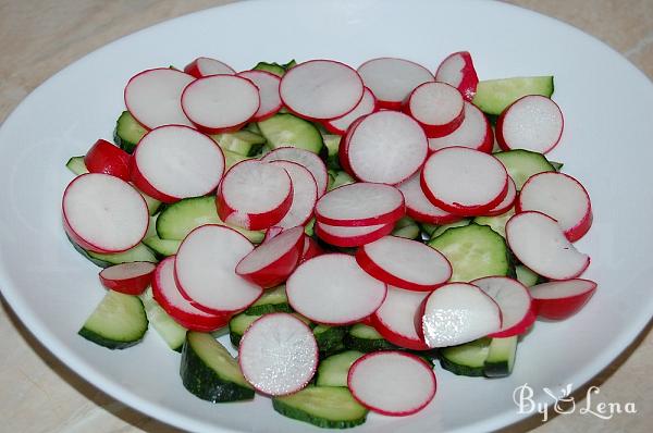 Cucumber Radish Salad with Cottage Cheese - Step 2