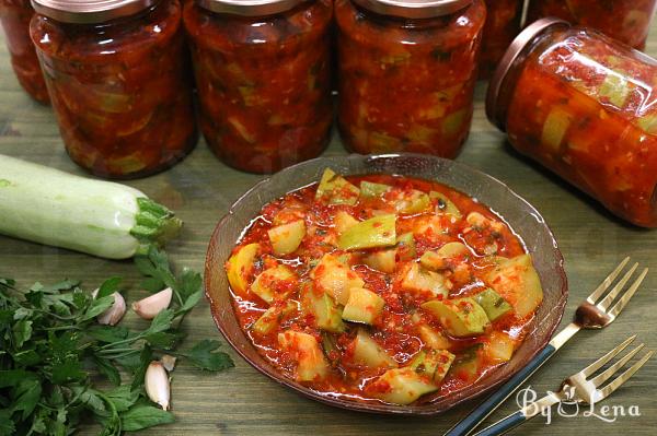 Easy Canned Zucchini Salad with Pepper Sauce