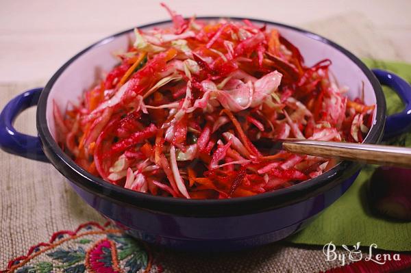 Healthy Beet, Carrot and Cabbage Salad