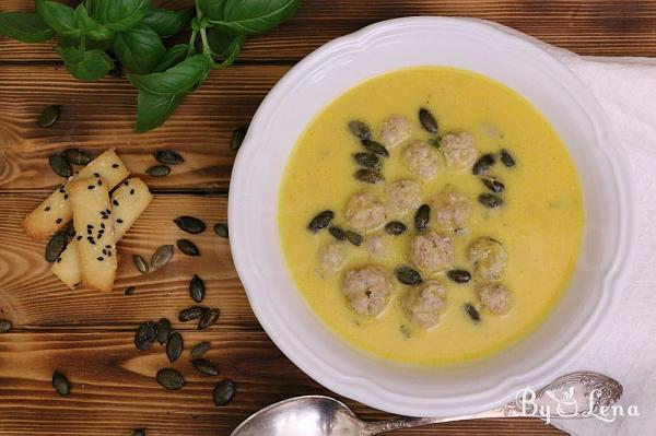 Creamy Pumpkin Soup with Meatballs - Step 12