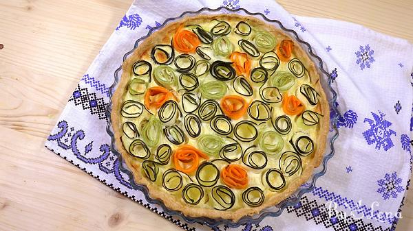 Zucchini Carrot Rose Tart