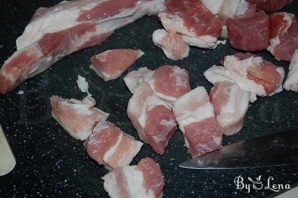 Traditional Romanian Pork Stew - Tochitura - Step 1