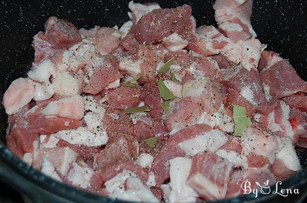 Traditional Romanian Pork Stew - Tochitura - Step 2