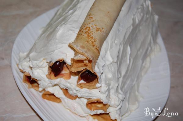 Moldovan Cherry Crepe Cake - Kushma lui Gugutza - Step 10