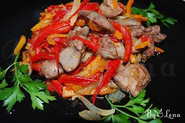 Warm Chicken Liver Salad with Roasted Vegetables