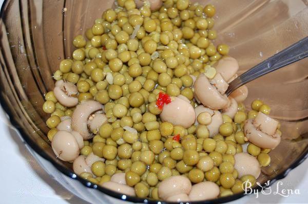 Sweet Pea Salad with Pickled Mushrooms - Step 2