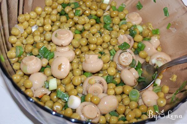 Sweet Pea Salad with Pickled Mushrooms - Step 4