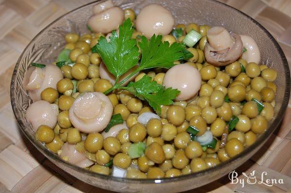 Sweet Pea Salad with Pickled Mushrooms