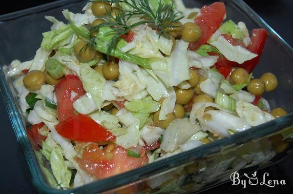 Cabbage, Peas and Tomatoes Salad